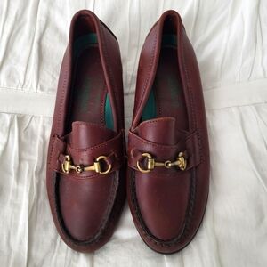 Brown Leather Loafers With Brass Horsebit-detail